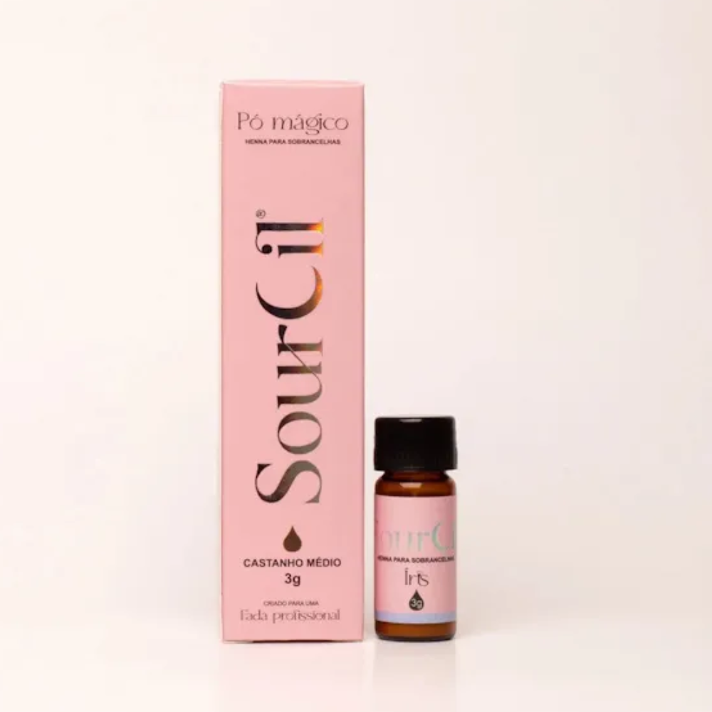 Kit Henna Sourcil Castanho Médio 3g E Fixador 10ml