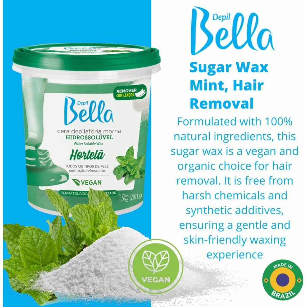 Cera Hidrossolúvel Hortelã Depil Bella 1,3kg