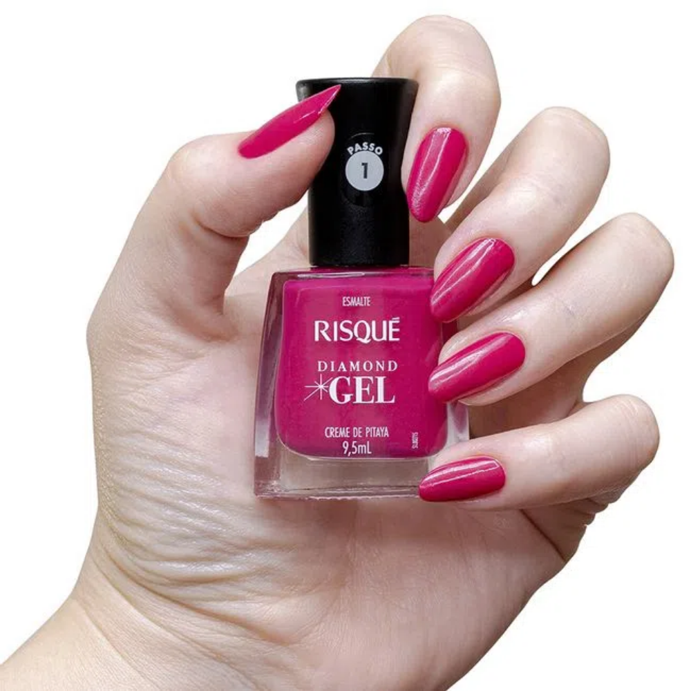 Esmalte Risqué Diamond Gel Creme De Pitaya 9,5ml - Rosa - Diamond Gel