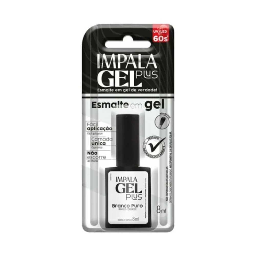 Esmalte Gel Impala Gel Plus Cremoso Branco Puro 8ml