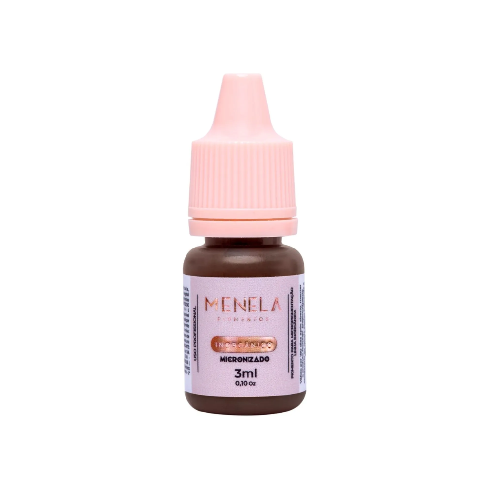 Pigmento Menela Mr. Night Castanho Escuro Intenso Inorgânico Micropigmentação Sobrancelhas 3ml