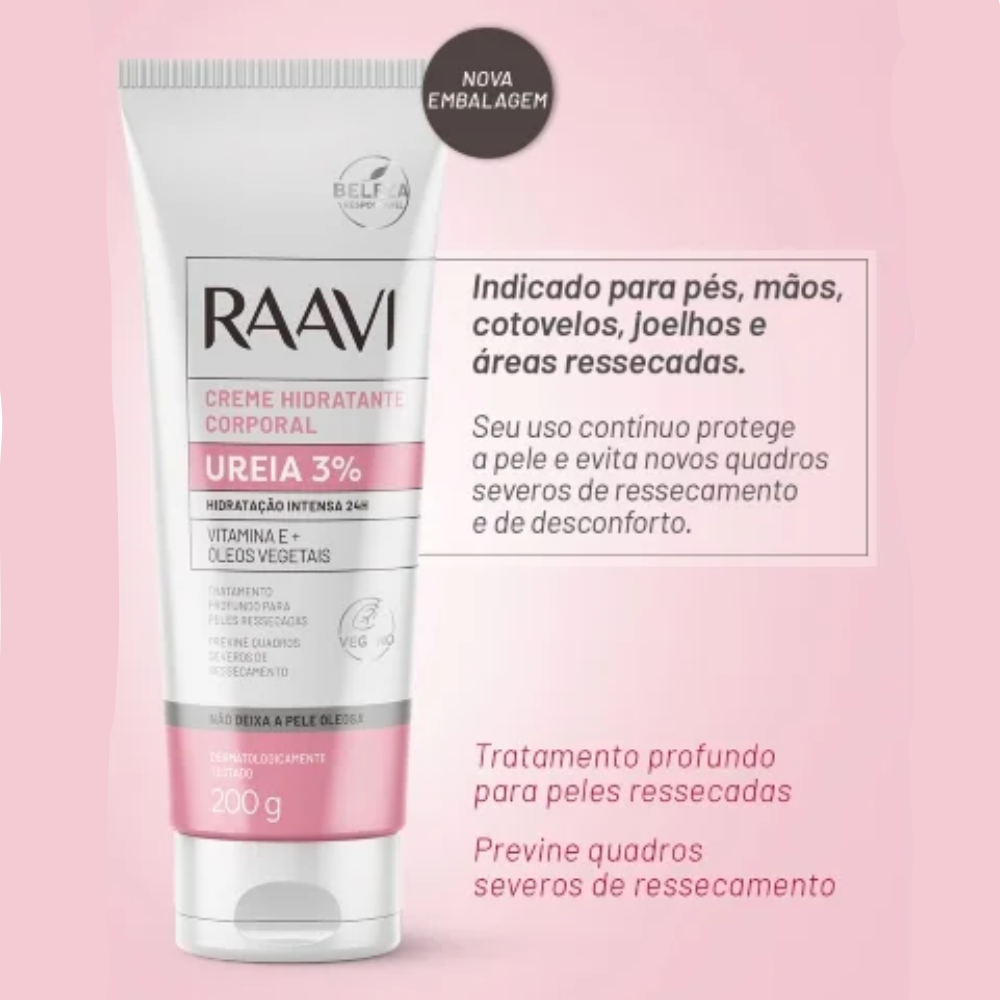 Creme Hidratante Ureia 3% Raavi 200g