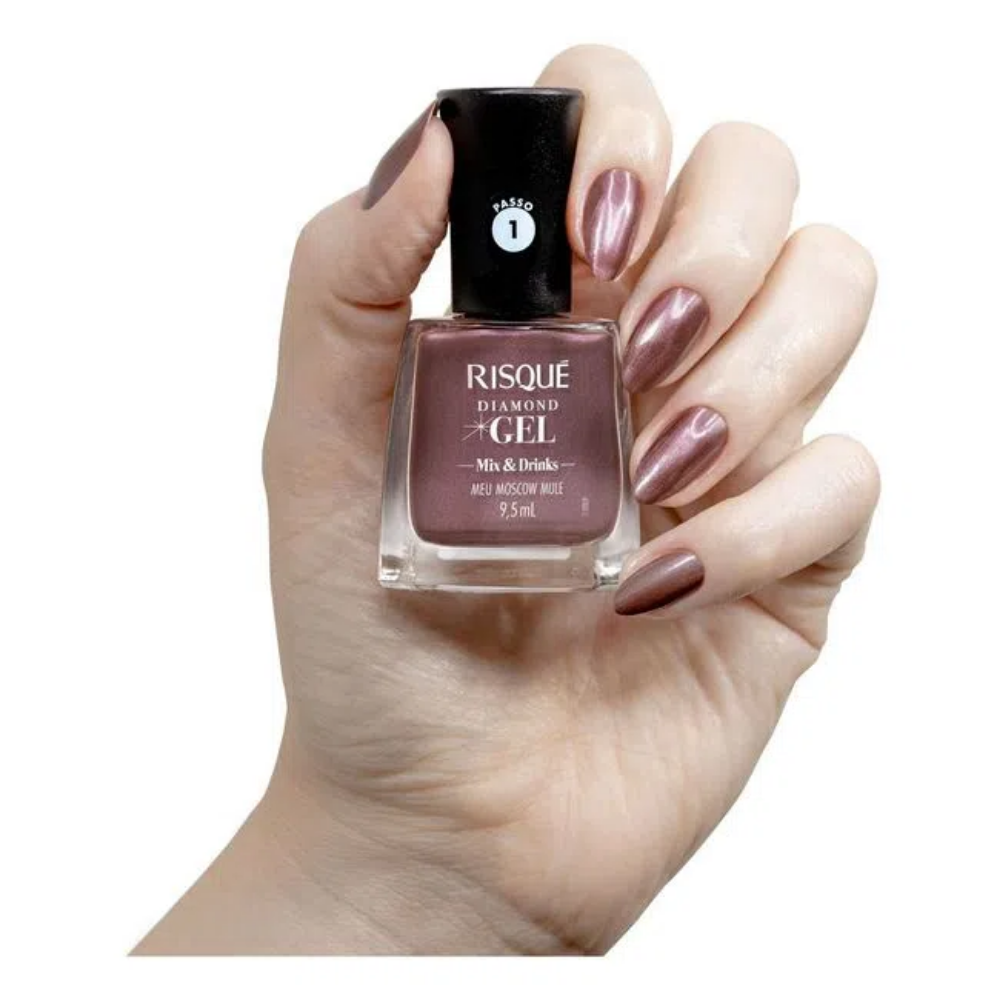 Esmalte Risqué Diamond Gel Meu Moscow Mule 9,5ml - Rosé - Diamond Gel