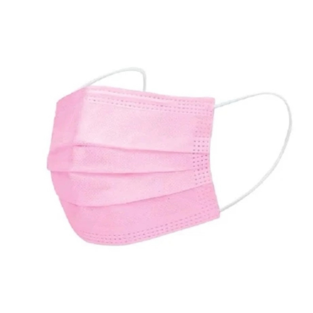 Pacote De Máscaras Descartáveis Com Elástico Rosa 50 Unidades Ntflex
