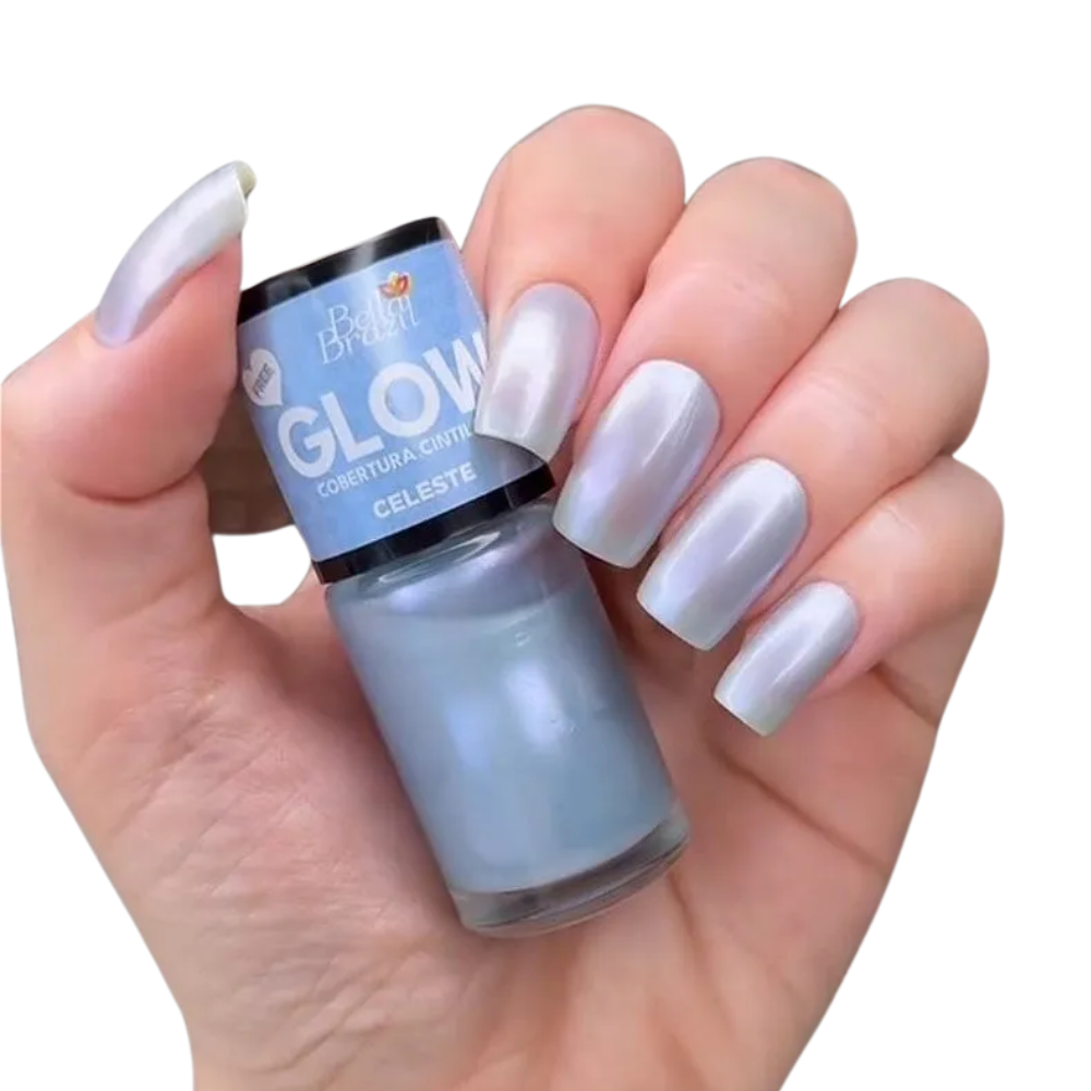 Esmalte Bella Brazil Glow Cintilante 171 Celeste