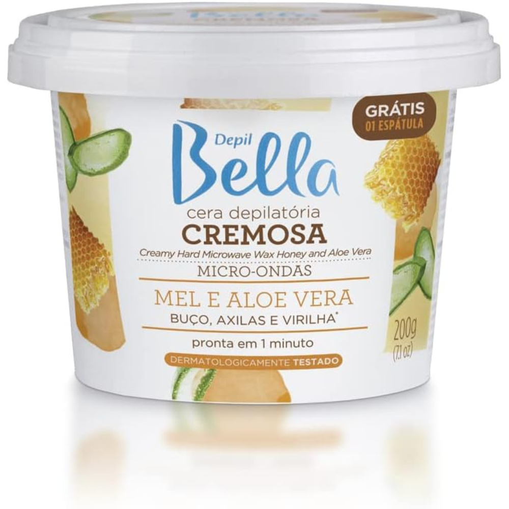 Cera De Micro-ondas Mel E Aloe Vera Depil Bella 200g