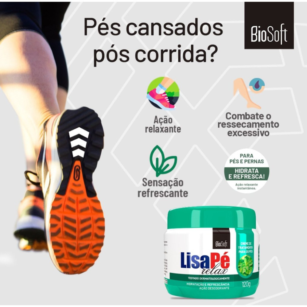 Creme Hidratante Relax Lisa Pé Biosoft 120g
