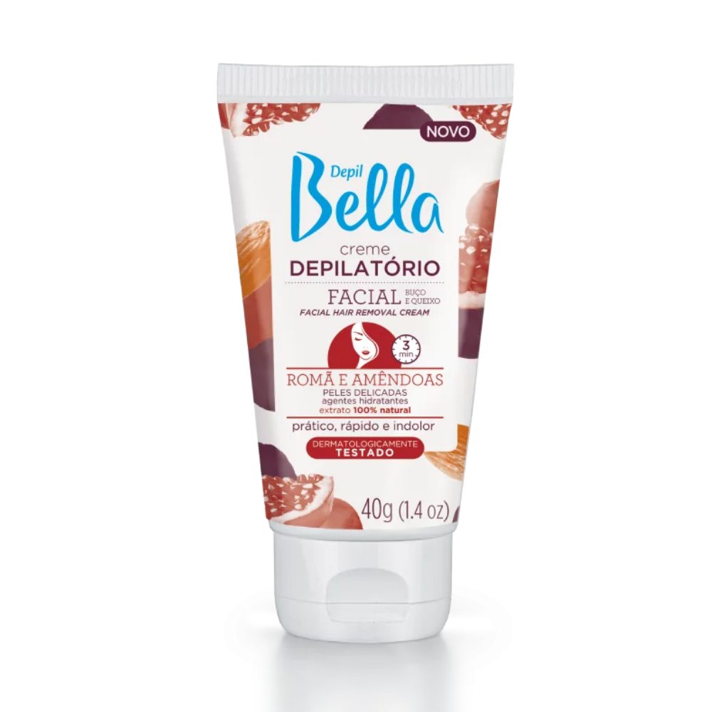Creme Depilatório Facial De Romã e Amêndoas Depil Bella 40g