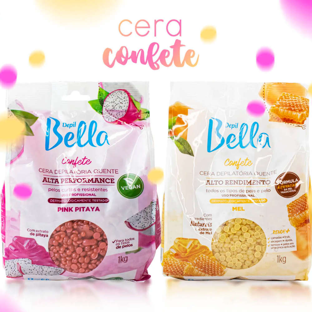 Cera Depilatória Confete Mel Depil Bella 1kg
