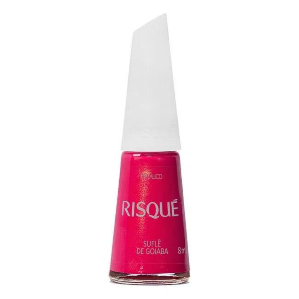 Esmalte Risqué Metálico Suflê De Goiaba 8ml - Rosa
