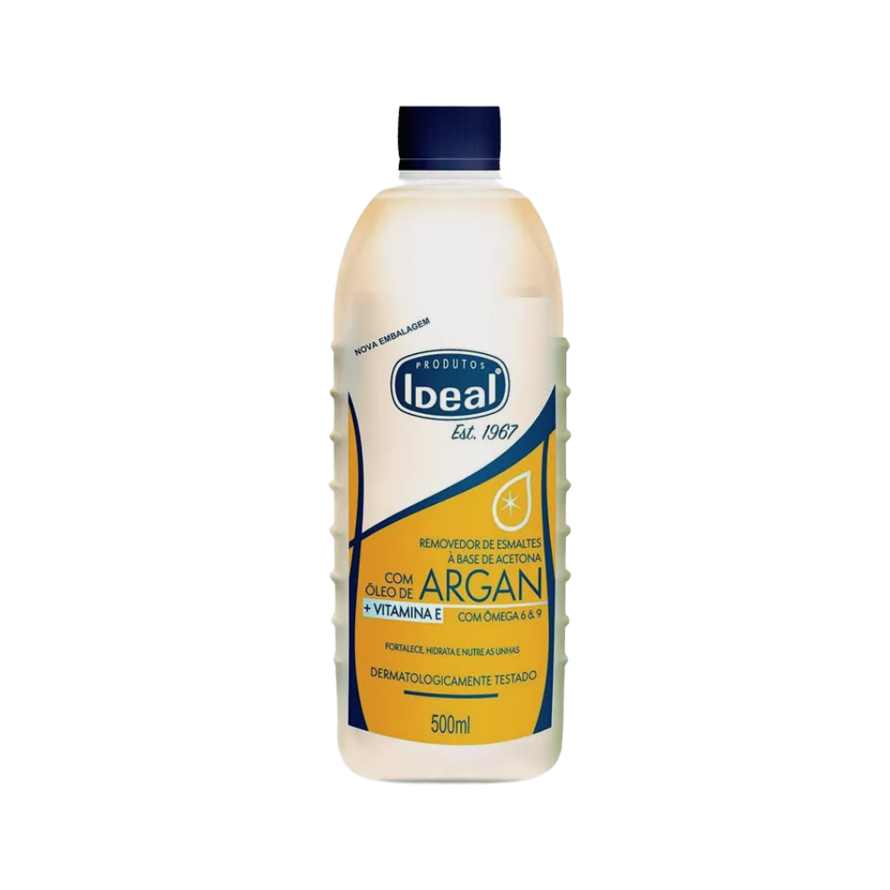 Removedor De Esmaltes Sem Acetona E Vitamina E Óleo De Argan Ideal 500ml