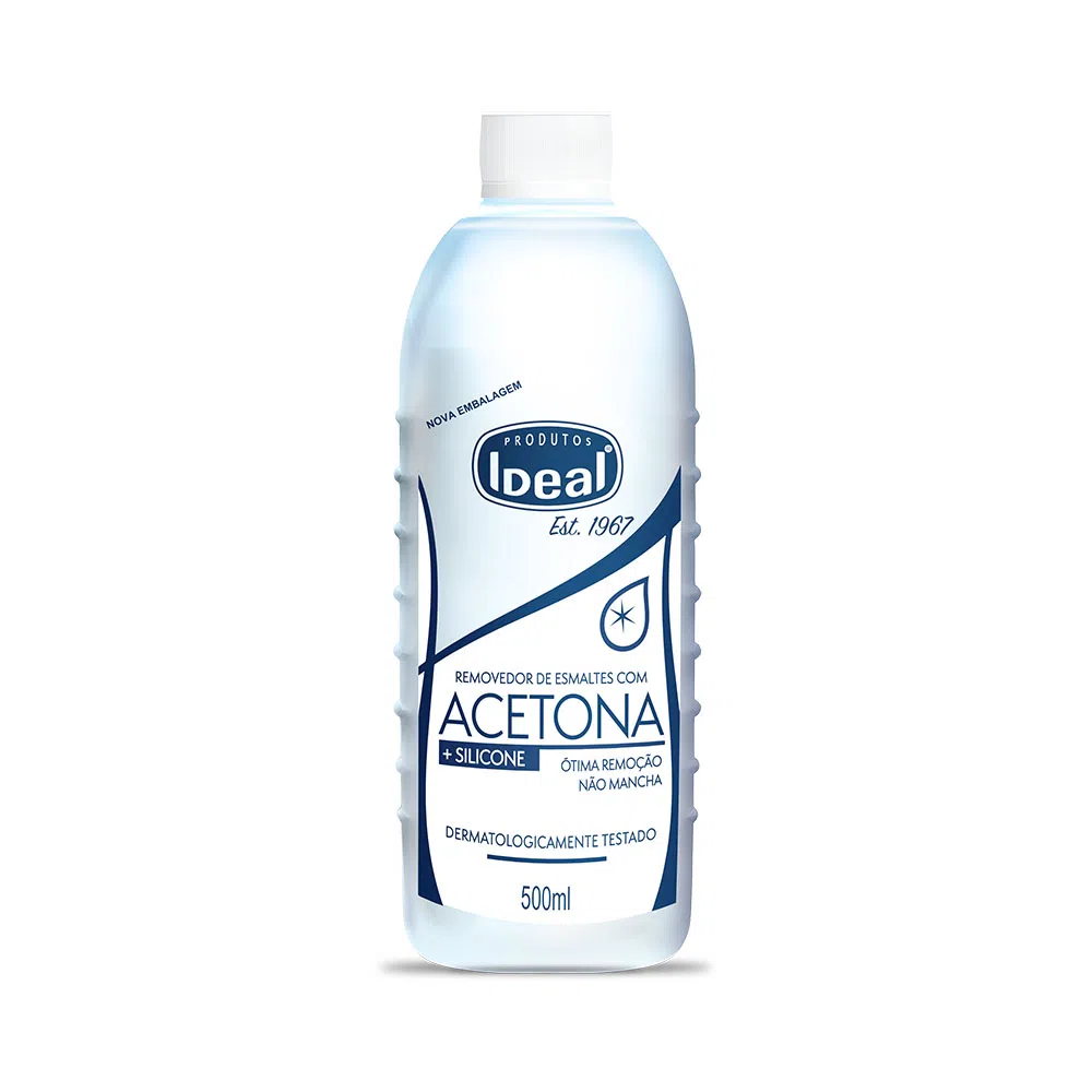 Removedor De Esmaltes Com Acetona E Silicone Ideal 500ml