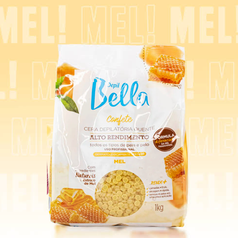 Cera Depilatória Confete Mel Depil Bella 1kg