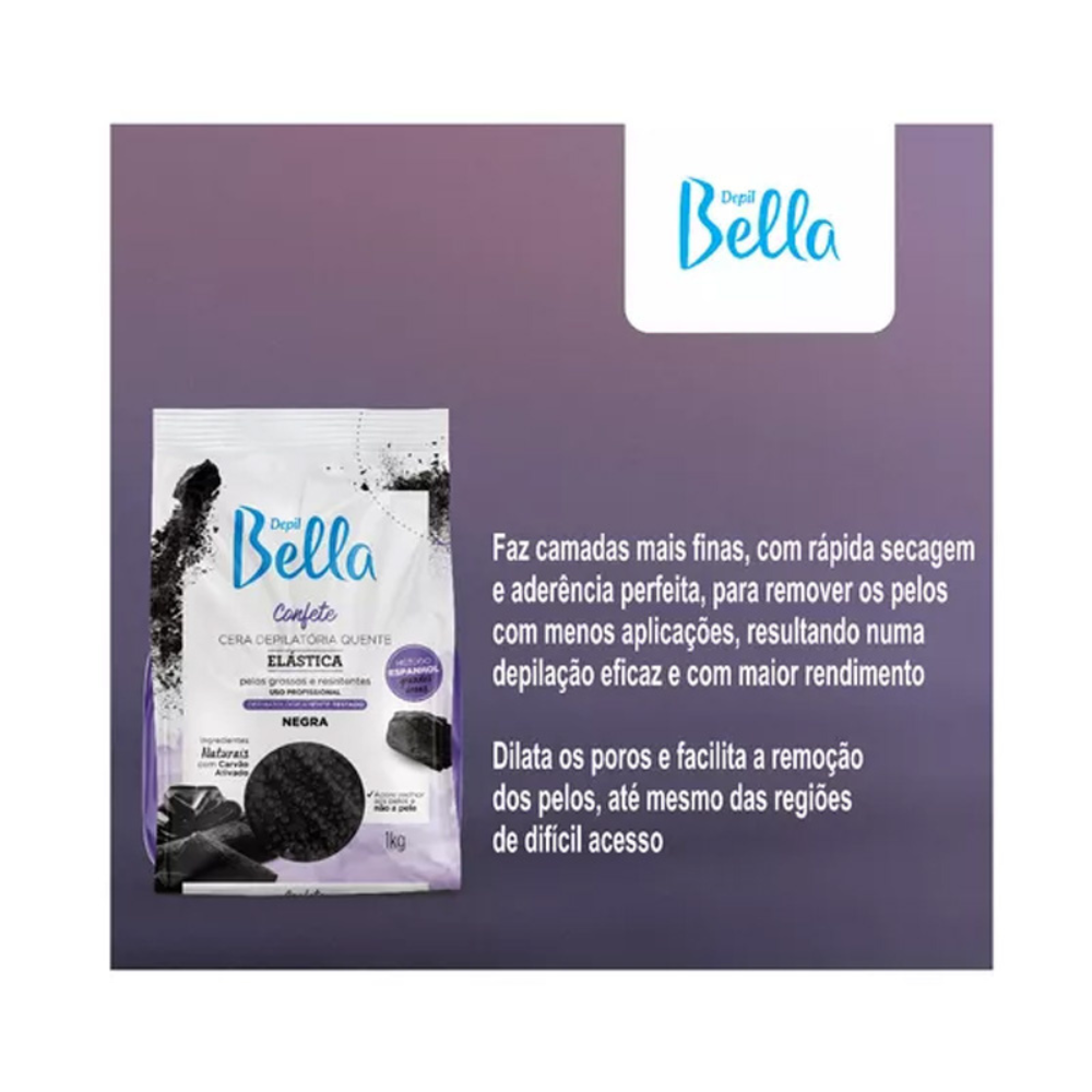 Cera Depilatória Confete Negra Depil Bella 1kg
