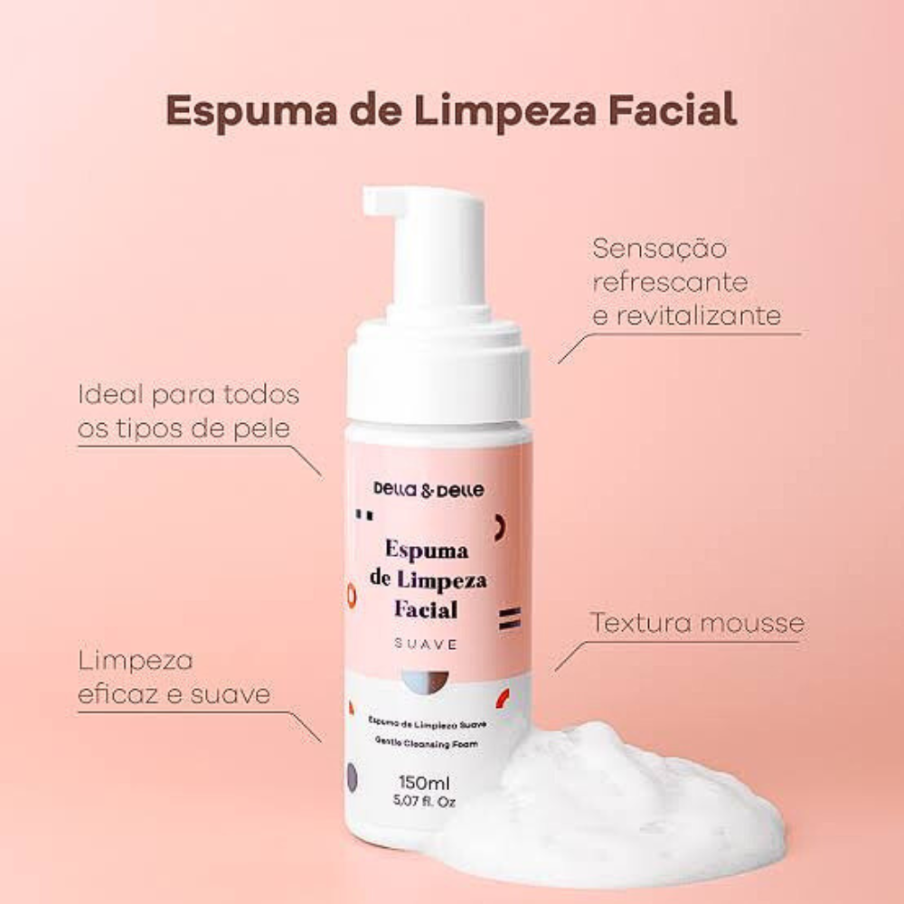 Espuma Mousse De Limpeza Facial Della E Delle 150ml