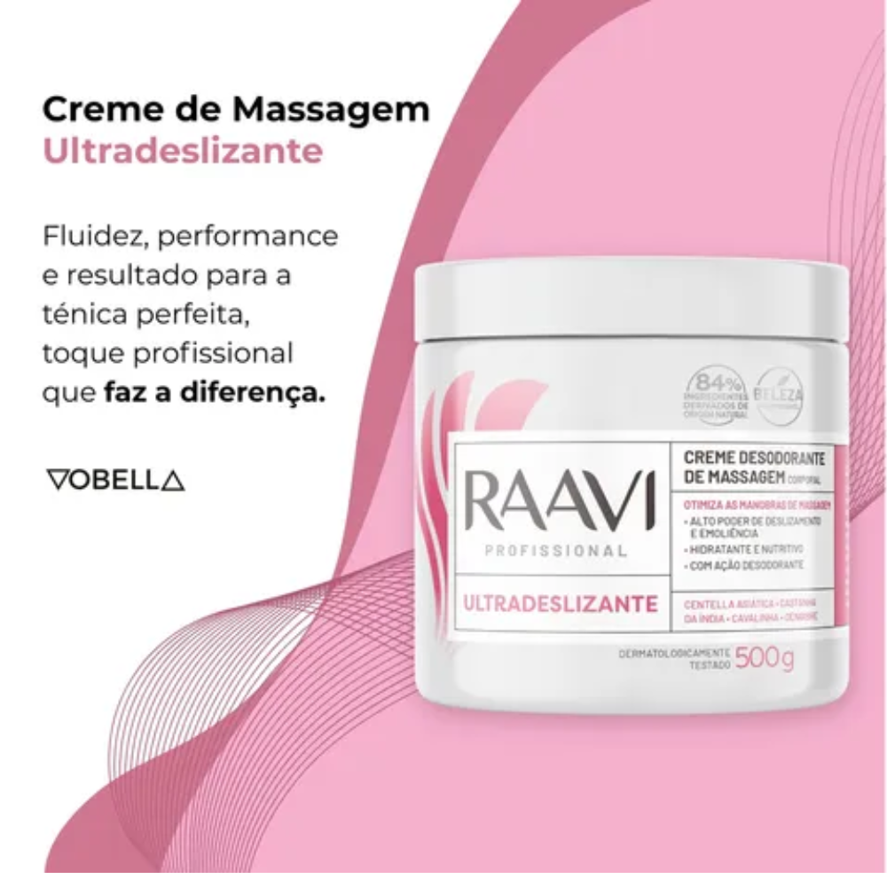 Creme de Massagem Ultradeslizante Raavi 500g