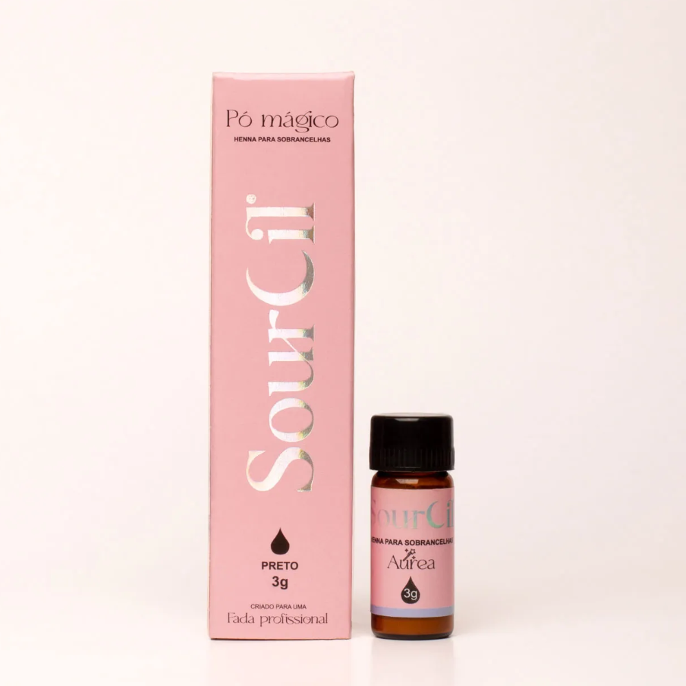 Kit Henna Sourcil Preto 3g E Fixador 10ml