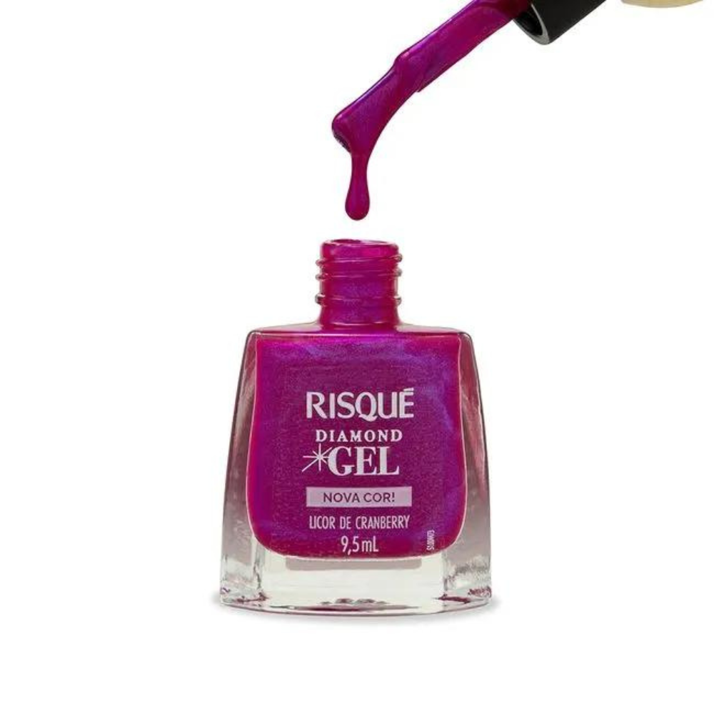 Esmalte Risqué Diamond Gel Licor Cranberry 9,5ml