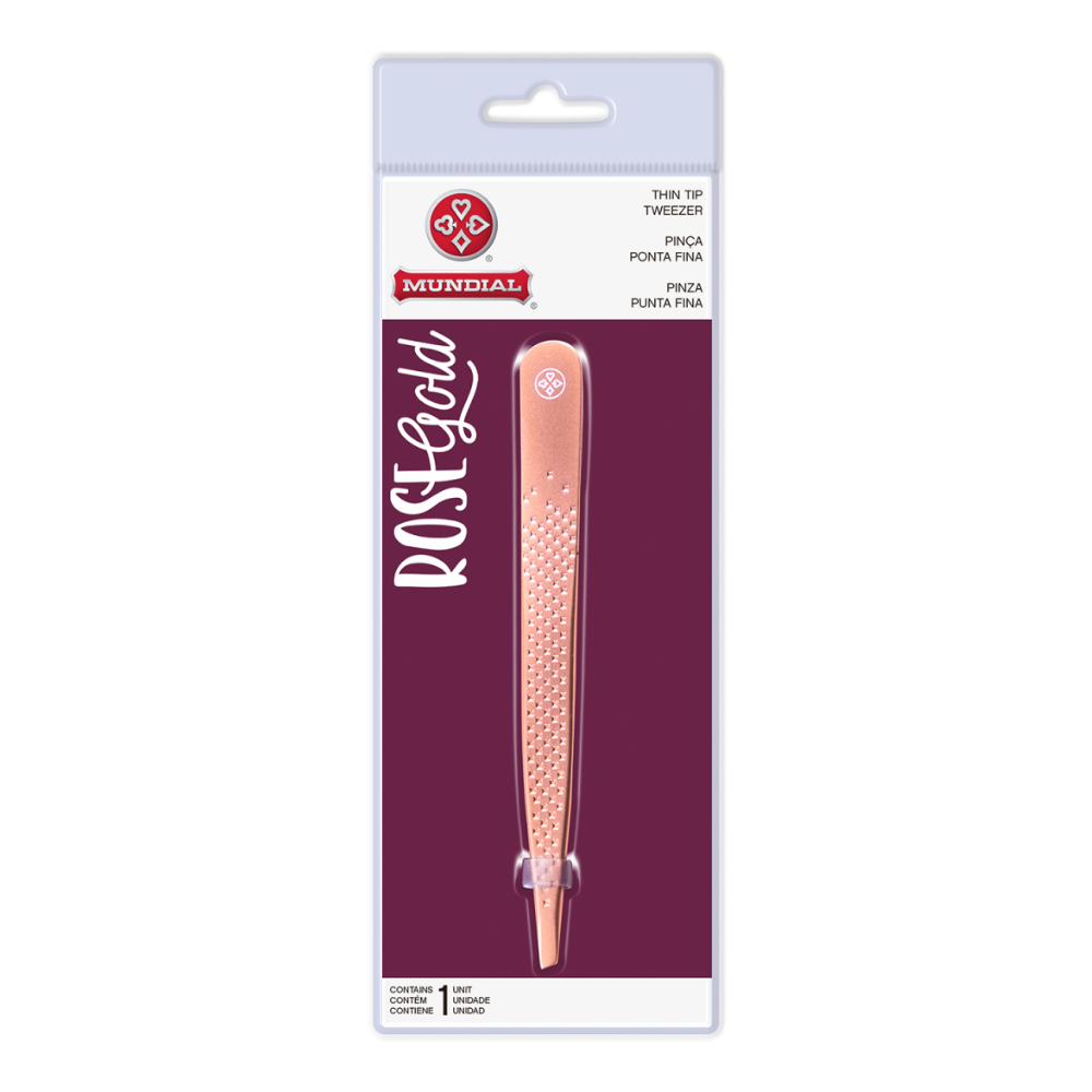 Pinça Ponta Diagonal Rose Gold Mundial