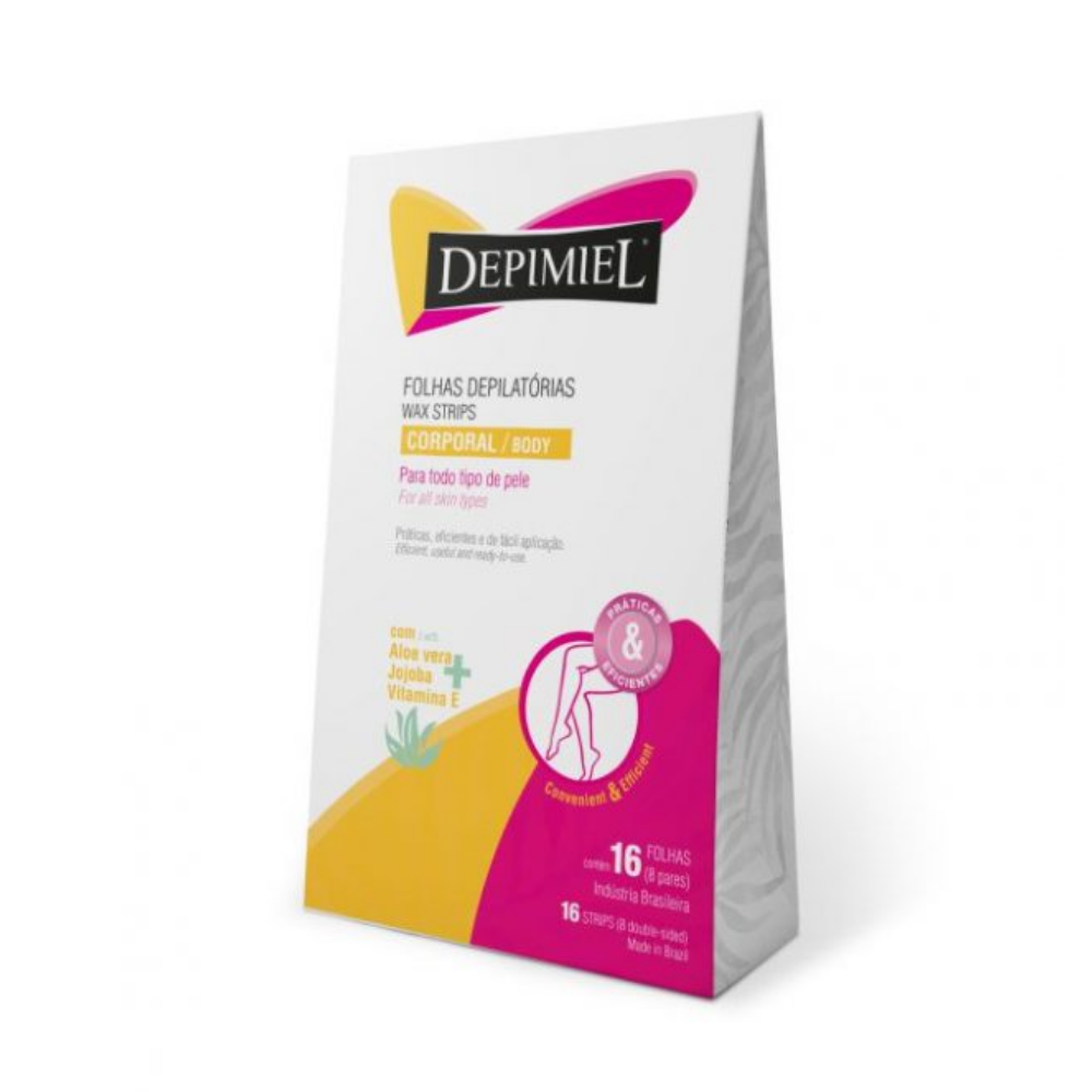 Cera Em Folhas Depilatórias Para O Corpo Clássica Depimiel 16 Folhas