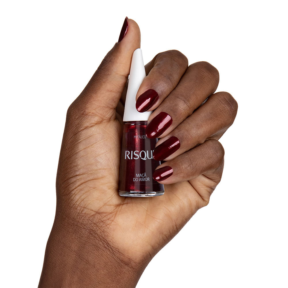 Esmalte Risqué Metálico Maça Do Amor 8ml - Vermelho