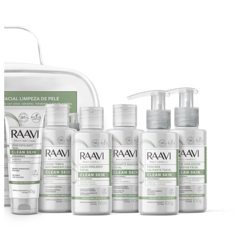 Kit Facial Limpeza De Pele Clean Skin Raavi