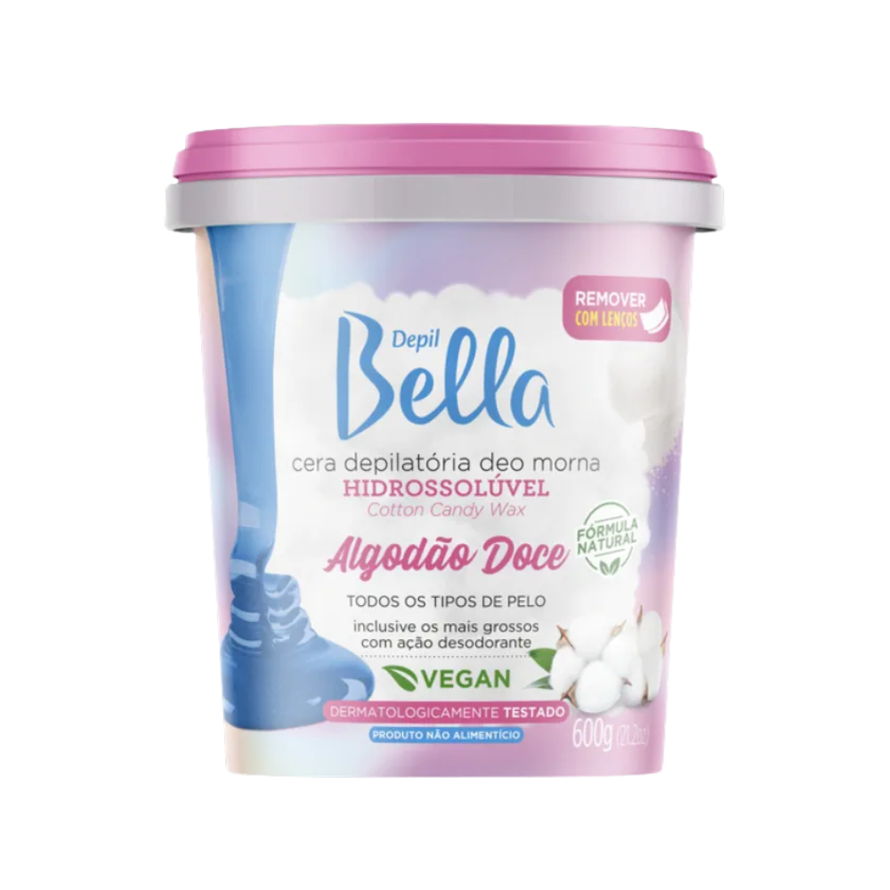 Cera Hidrossolúvel Algodão Doce Depil Bella 600g