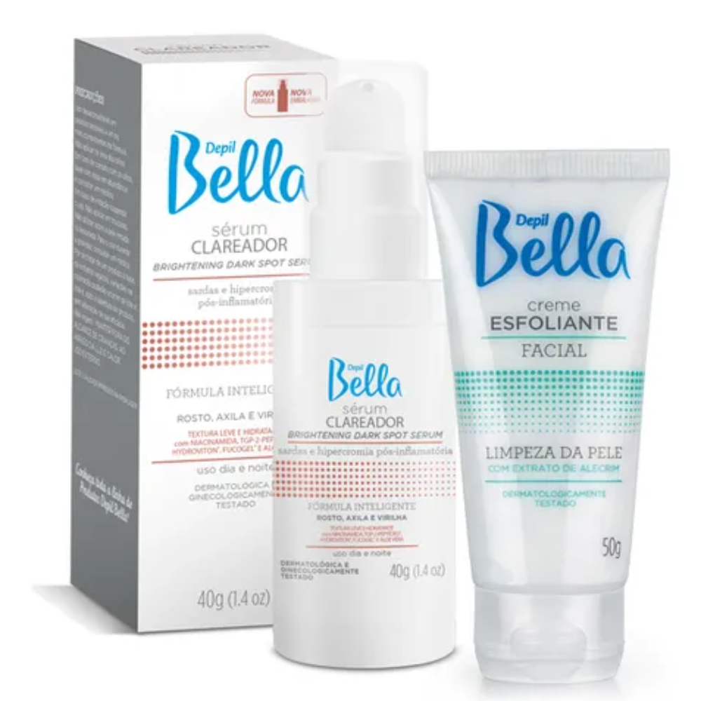 Kit Clareador Facial Sérum E Esfoliante Facial Depil Bella