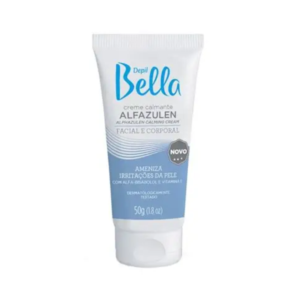 Kit Com 12 Creme Calmante Facial E Corporal Alfazulen Depil Bella 50g