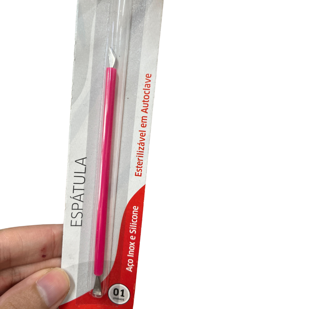 Espátula De Inox Com Silicone Rosa Isis Cutelaria
