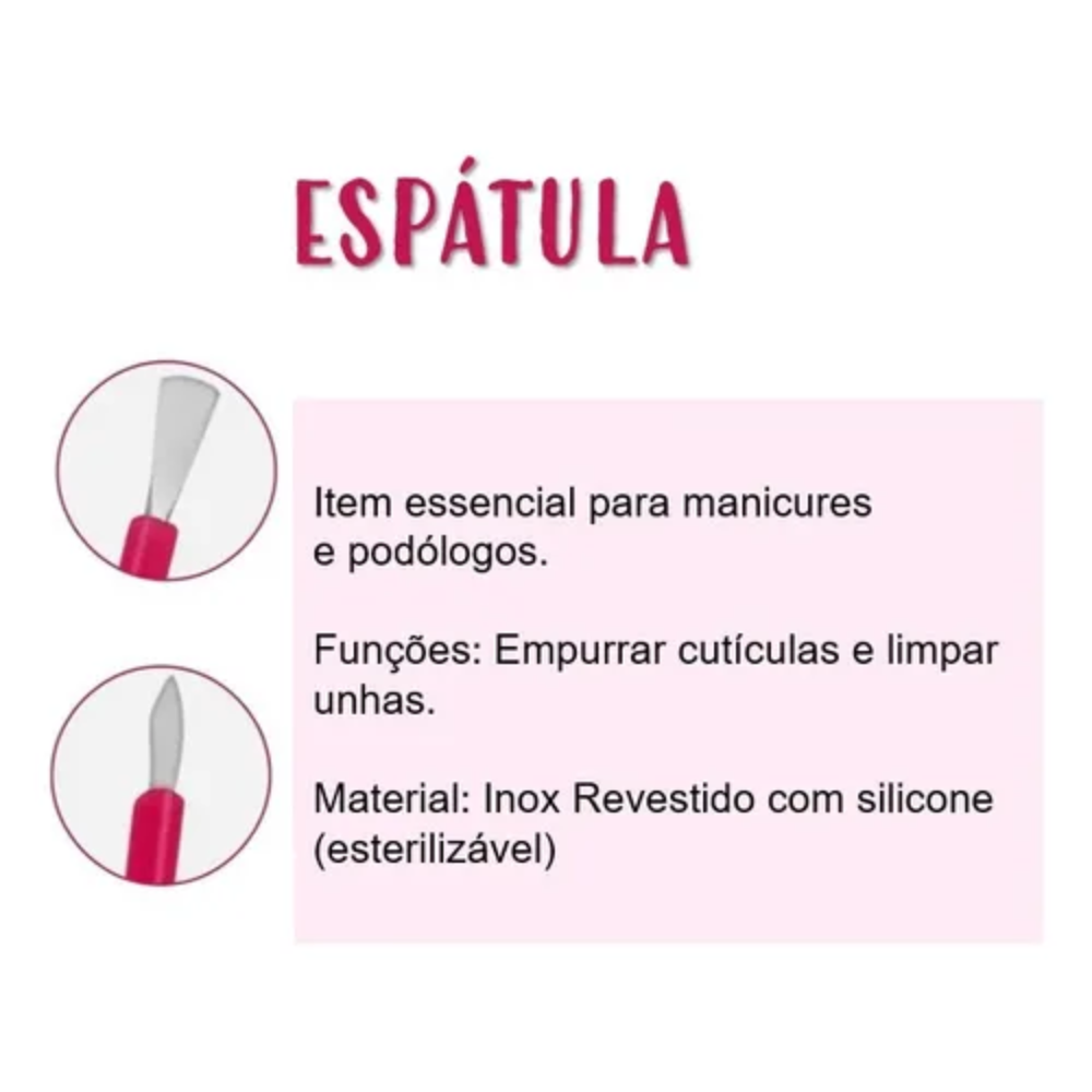 Espátula De Inox Com Silicone Rosa Isis Cutelaria