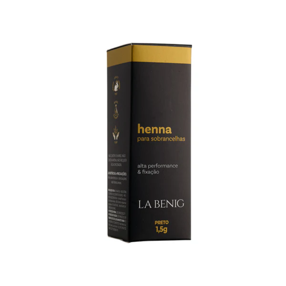 Kit La Benig Henna E Fixador Profissional 1,5g Preto