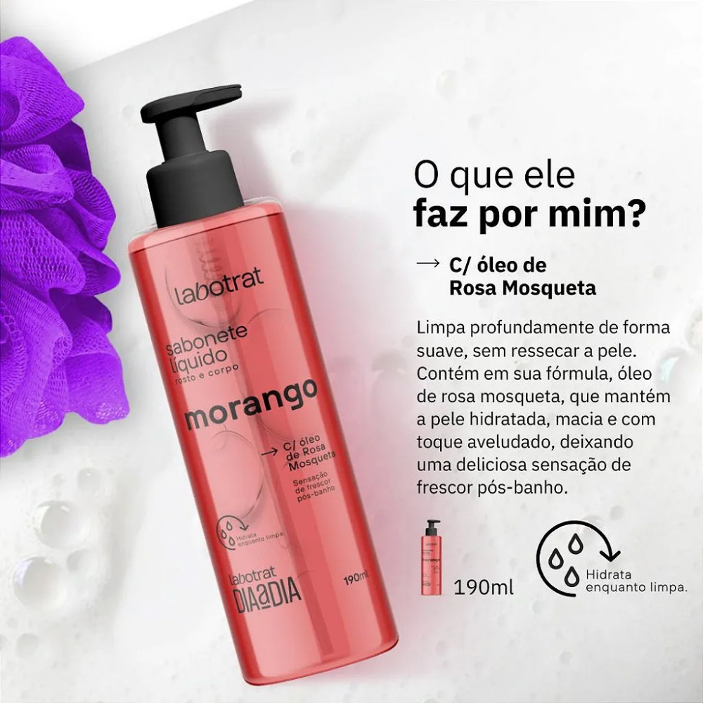 Sabonete Líquido Labotrat 190ml Morango