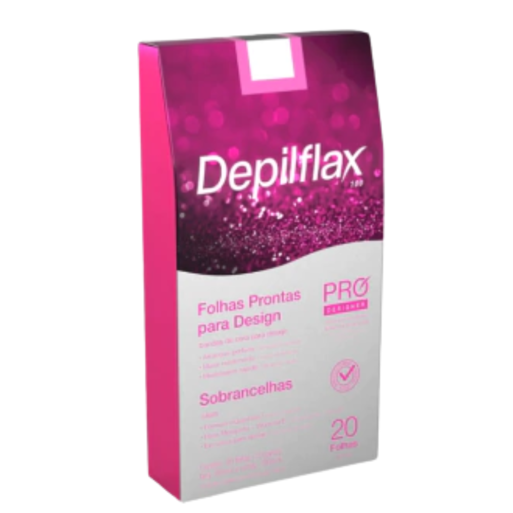 Cera Em Folhas Depilatórias Depilflax Para Design De Sobrancelhas 20 Unidades