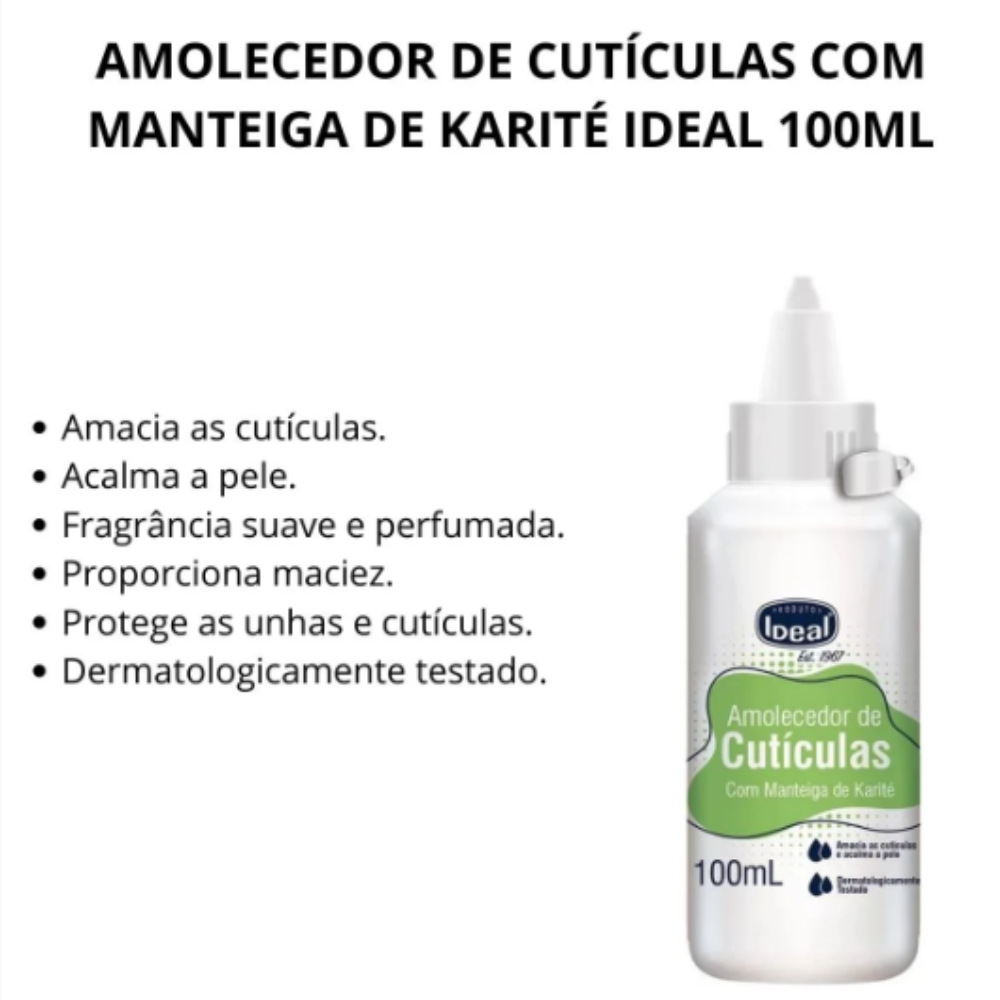 Amolecedor De Cutículas Com Manteiga De Karité Ideal 100ml