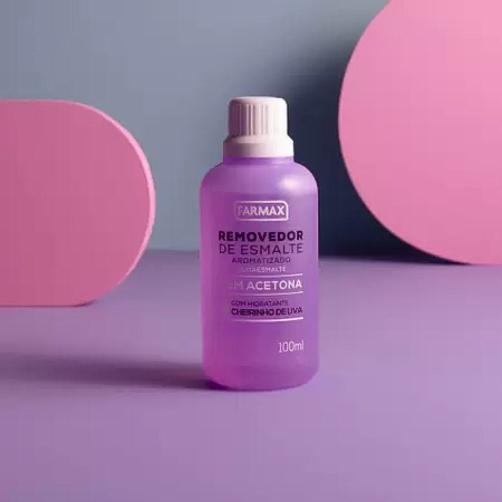 Removedor Sem Acetona Com Hidratante Cheirinho De Uva 100ml Farmax