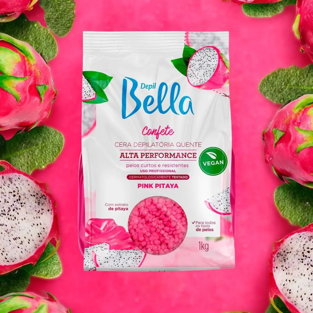 Cera Depilatória Confete Pink Pitaya Depil Bella 1kg