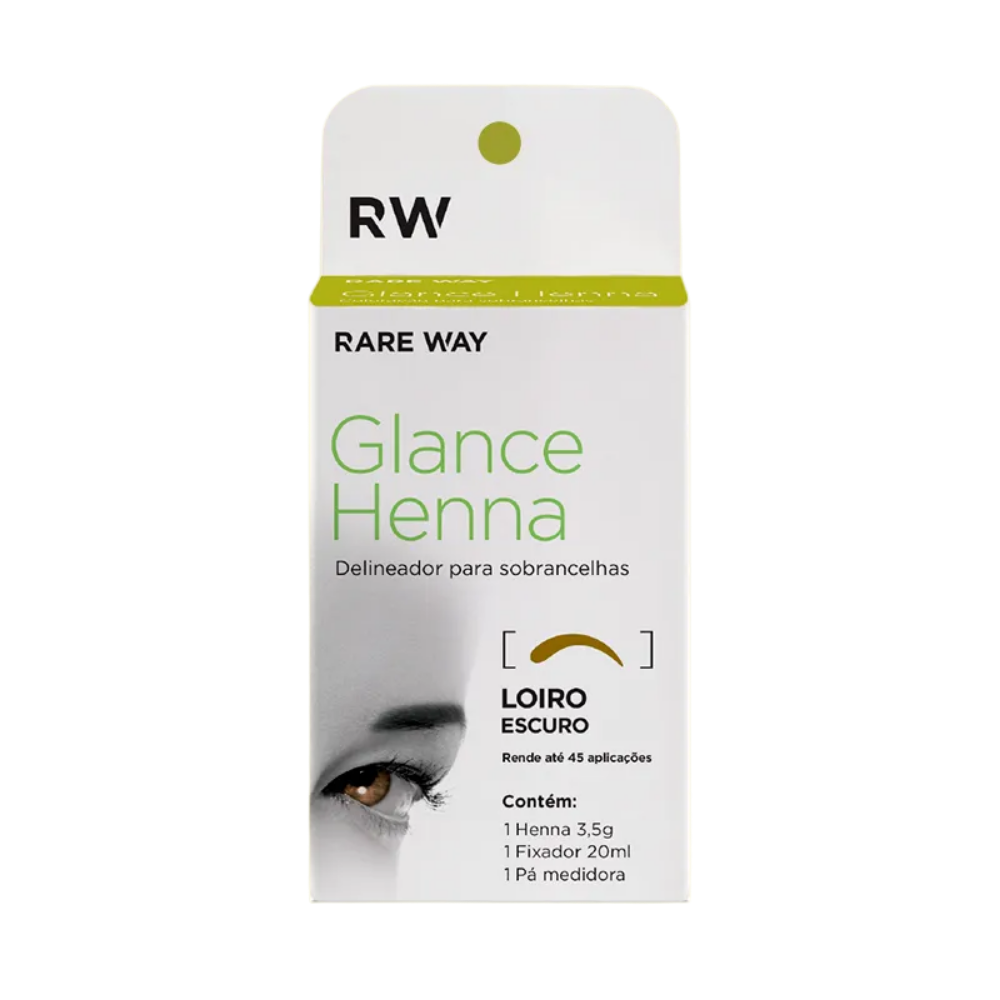 Kit Henna E Fixador Para Sobrancelhas Glance Loiro Escuro Rare Way 3,5g