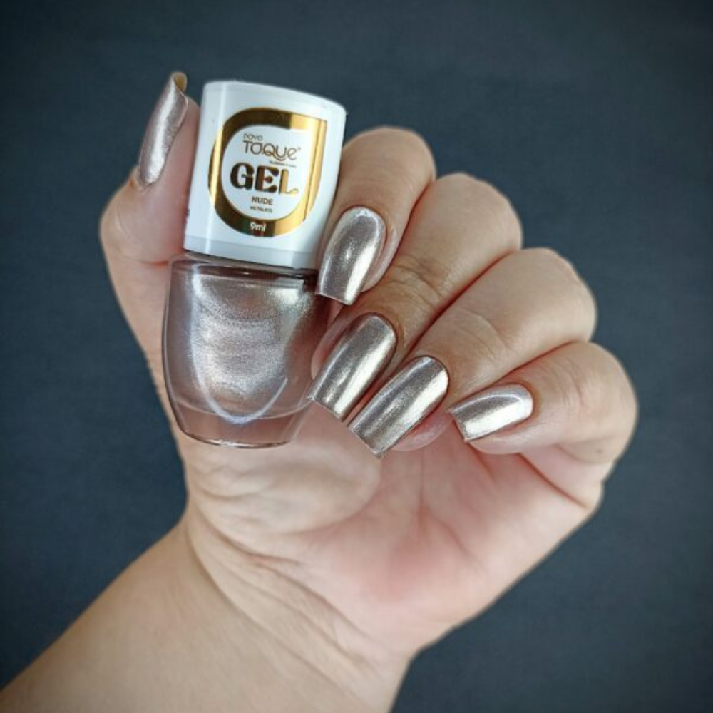Esmalte Novo Toque Metálico Efeito Gel Nude 9ml