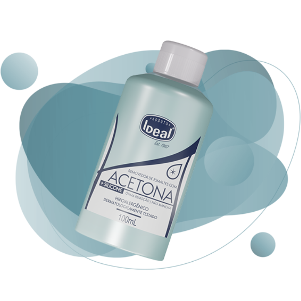 Removedor De Esmaltes Com Acetona E Silicone Ideal 100ml