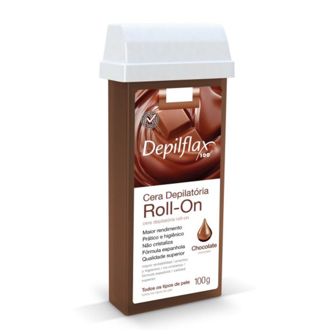 Refil Cera Depilatória Roll On Chocolate Depilflax 100g