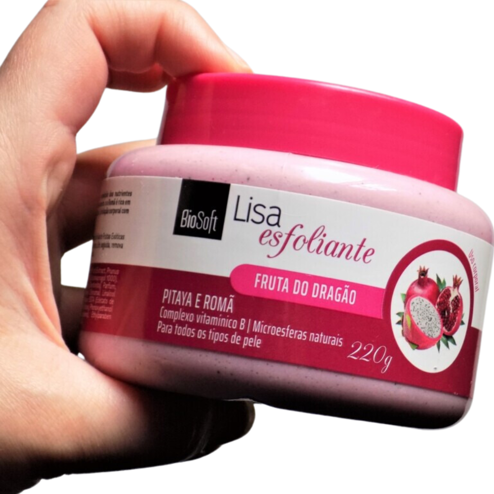 Creme Esfoliante Corporal Com Pitaya E Romã Biosoft 220g