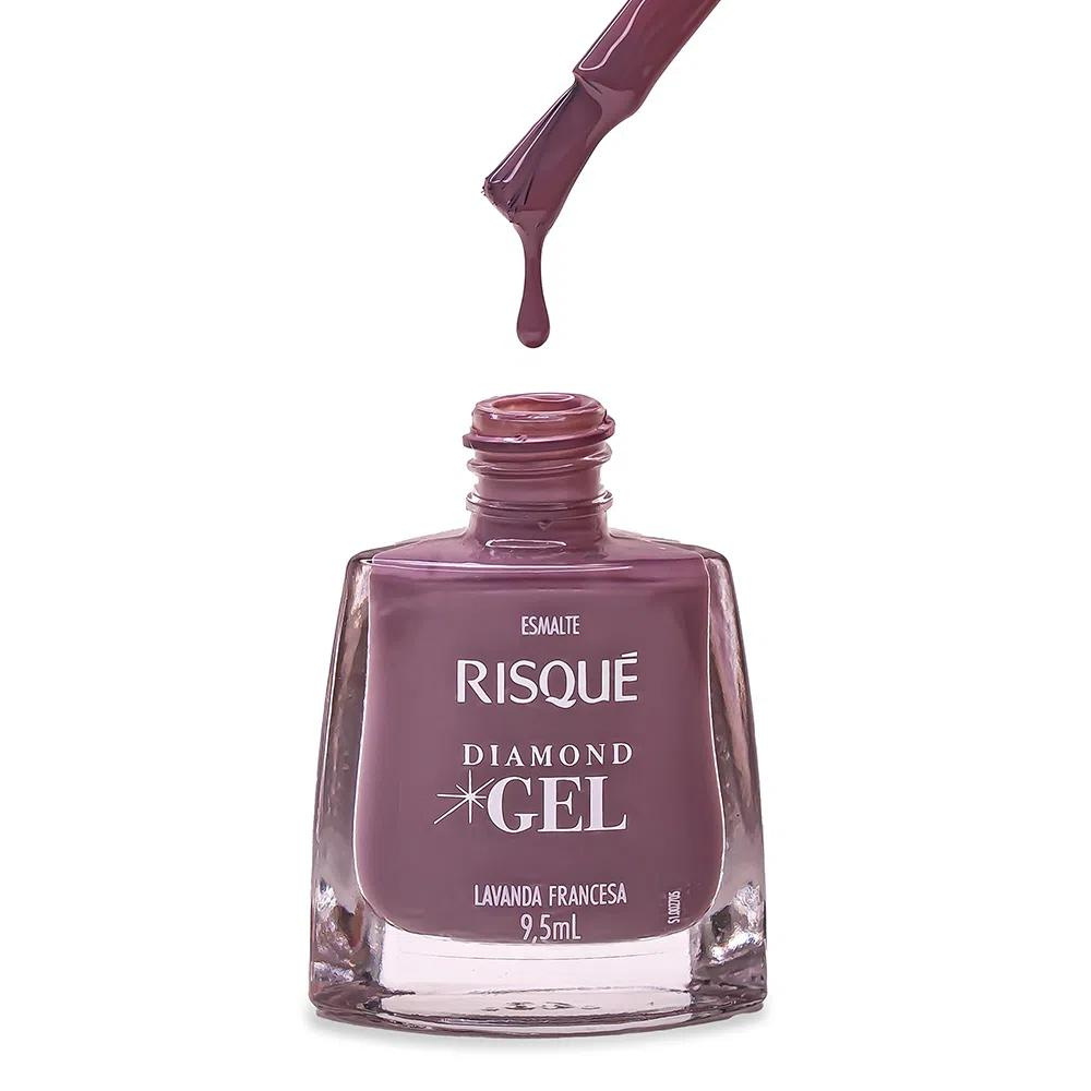 Esmalte Risqué Diamond Gel Lavanda Francesa 9,5ml - Nude - Diamond Gel