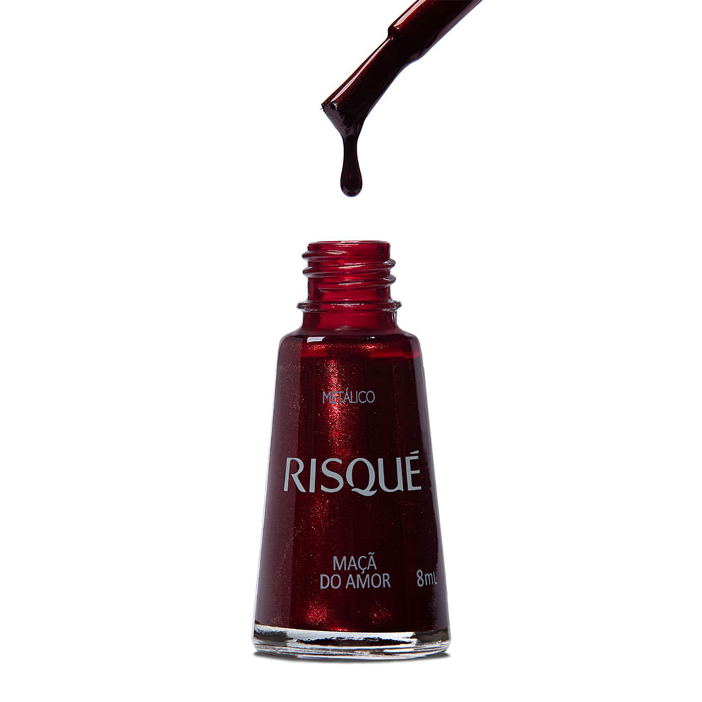 Esmalte Risqué Metálico Maça Do Amor 8ml - Vermelho