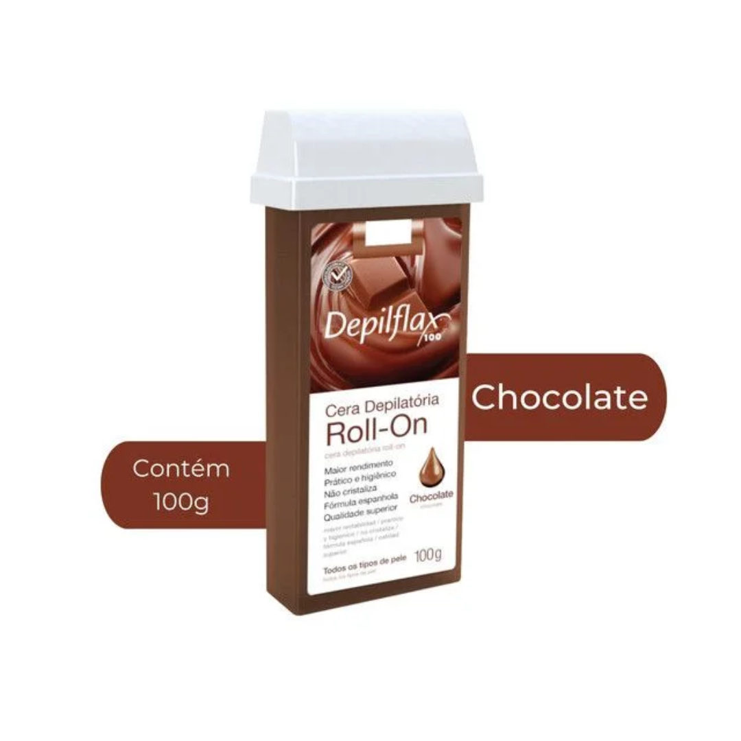 Refil Cera Depilatória Roll On Chocolate Depilflax 100g