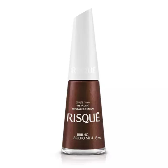 Esmalte Risqué Metálico Brilho, Brilho Meu 8ml - Marrom