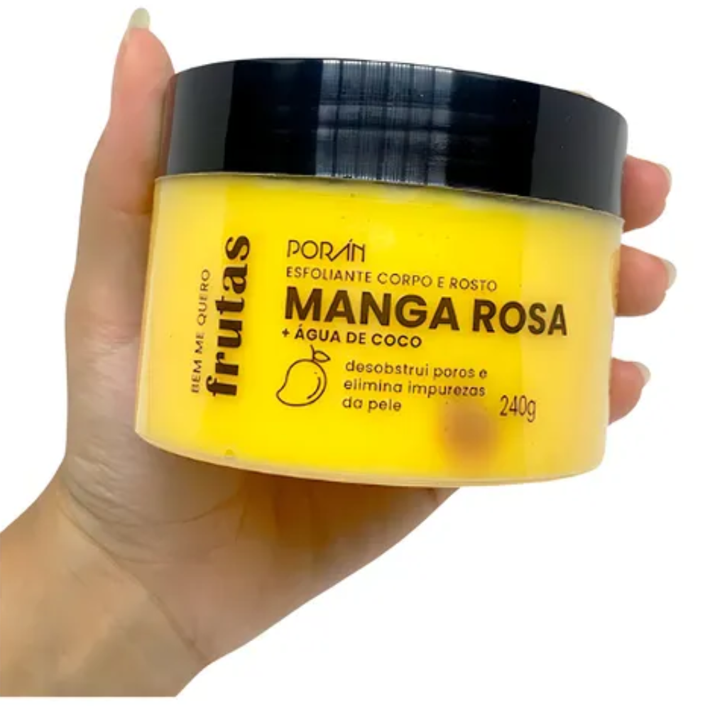 Esfoliante Manga Rosa Corpo E Rosto Porán 240g