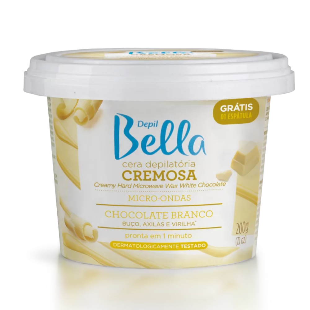 Cera De Micro-ondas Cremosa Chocolate Branco Depil Bella 200g