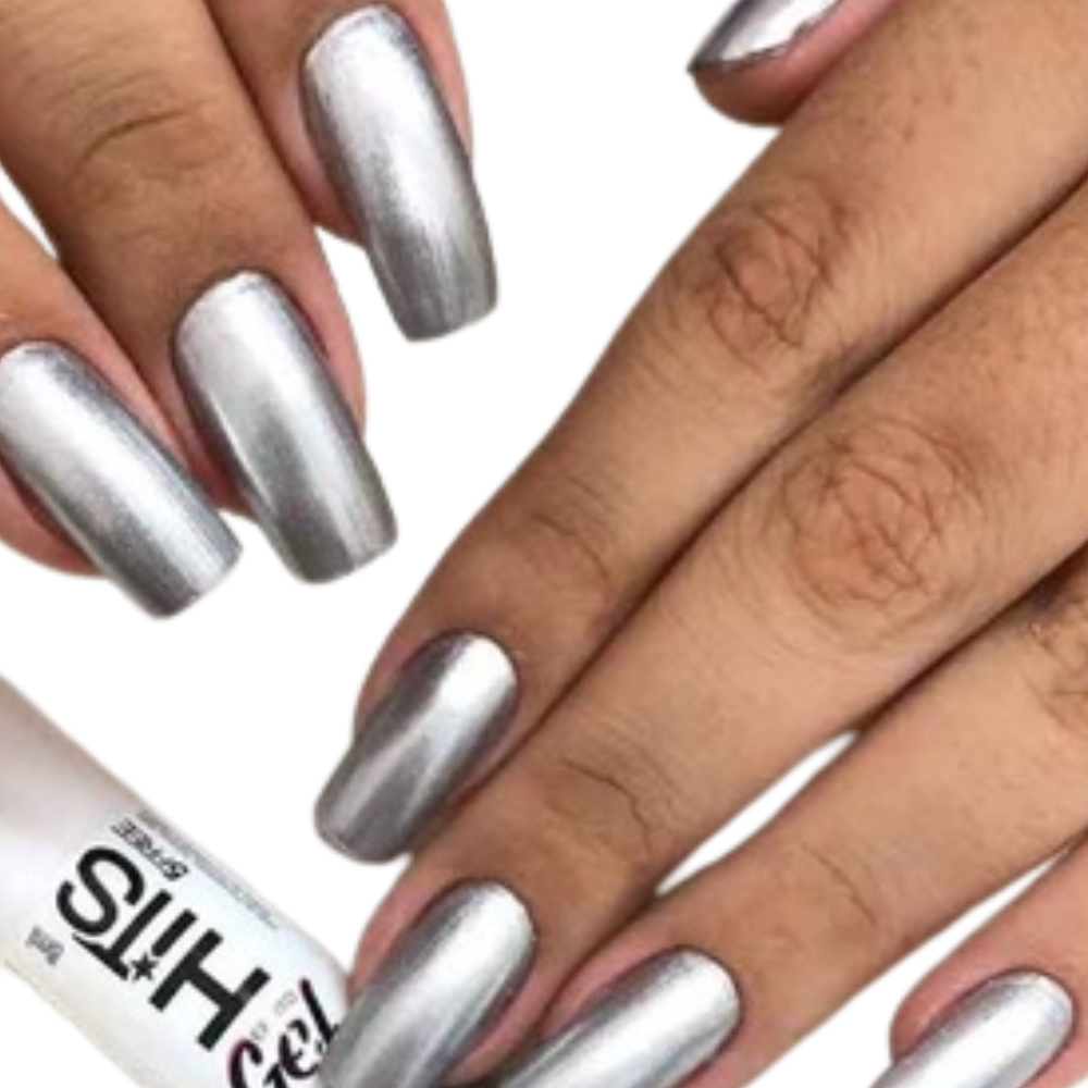 Esmalte Hits Perolado Efeito Gel Prata Cibernético 8ml