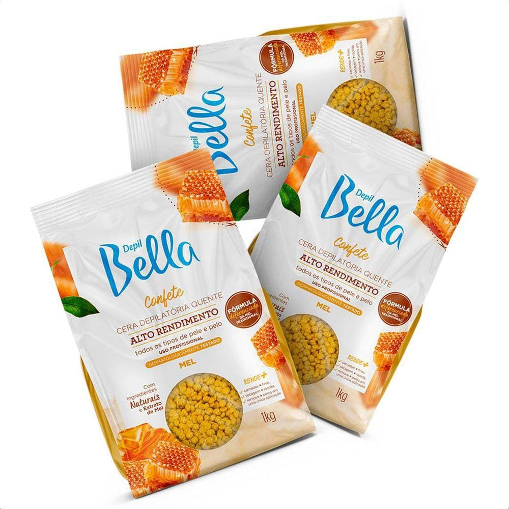 Cera Depilatória Confete Mel Depil Bella 1kg